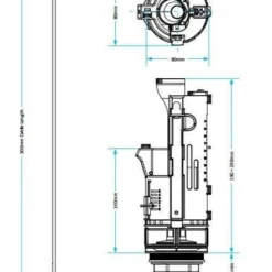 Skylo Button & Handle Dual Flush Valve Toilet Cistern Syphon - Viva Sanitary | Efficient Cistern Fittings -Bathroom Sales Shop sky030.Spec