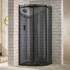 Pure Ebony Black Glass Offset Quadrant Shower Enclosure - 1200 x 900mm -Bathroom Sales Shop sphere tinted quad enclosure crop web 01 2 5