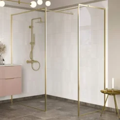 Supreme Brushed Brass Wetroom Panel 1200mm - Premium Shower Enclosure 9 Supreme Brushed Brass Wetroom Panel 1200mm - Premium Shower Enclosure -Bathroom Sales Shop supreme brass walk in 2