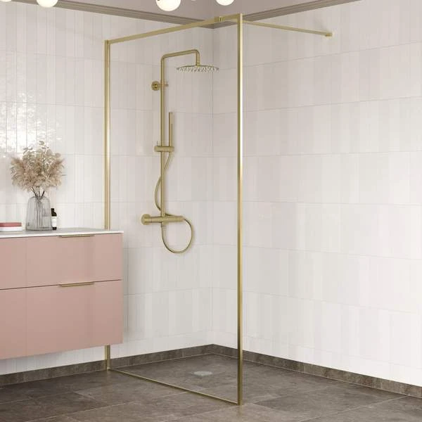 Supreme Brushed Brass Wetroom Panel - 800mm | Premium Shower Enclosure 5 Supreme Brushed Brass Wetroom Panel - 800mm | Premium Shower Enclosure - Image 3