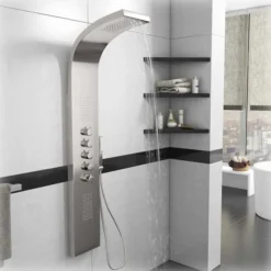 Synergy Stream Steel Waterfall Shower - Luxurious Tower & Column Shower for Modern Bathrooms