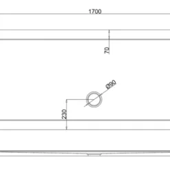 Zamori 1700 x 800mm Rectangle Shower Tray with Centre Waste - Model Z1185 | Durable & Easy to Install -Bathroom Sales Shop technical specification Z1185