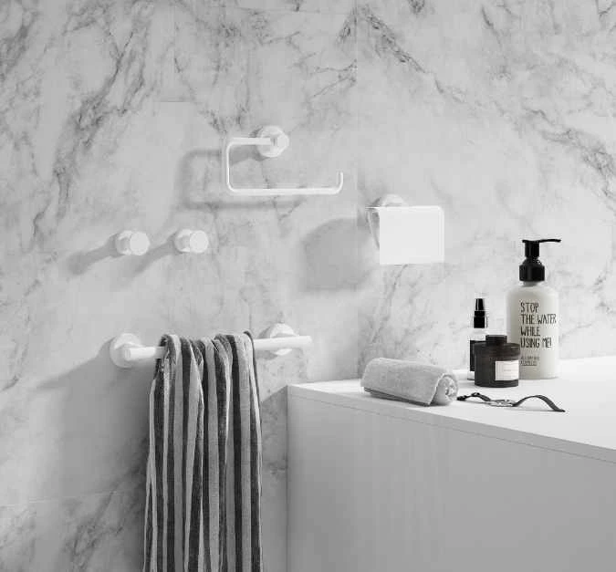 Tecno Project White Fixed Towel Bar - Elegant Bathroom Accessory by Origins Living 4 Tecno Project White Fixed Towel Bar - Elegant Bathroom Accessory by Origins Living - Image 2