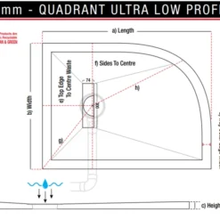 TrayMate TM25 Linear Quadrant Shower Tray - 900 x 900mm | Durable & Stylish Shower Base 8 TrayMate TM25 Linear Quadrant Shower Tray - 900 x 900mm | Durable & Stylish Shower Base -Bathroom Sales Shop tm25 linear quadrant tech drawing 2