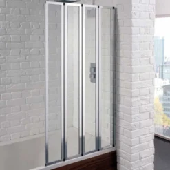 Aquadart Venturi 6 4 Fold Bath Shower Screen - 1400 X 800mm | Premium Folding Shower Enclosure