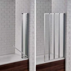 Aquadart Venturi 6 4 Fold Bath Shower Screen with Swiftseal - 1400 x 800mm - Right Hand - Premium Folding Shower Screen