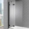 Aquadart Venturi 8 Black Hinged Bath Shower Screen - 1500 X 1000mm | Durable & Stylish Shower Enclosure -Bathroom Sales Shop venturi8 black hinged