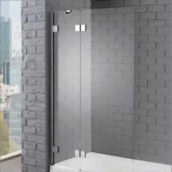 Aquadart Venturi 8 Hinged Bath Shower Screen 1500 x 1000mm - Premium Hinged Shower Enclosure
