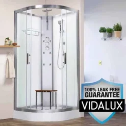 Vidalux Pure 900 Hydro Massage Shower Cabin - 900x900mm White | Luxury Shower Enclosure
