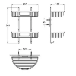 VitrA Arkitekta Double Wall Shower Basket 44053 - Stylish Bathroom Storage Solution 7 VitrA Arkitekta Double Wall Shower Basket 44053 - Stylish Bathroom Storage Solution -Bathroom Sales Shop vitra 44053 tech