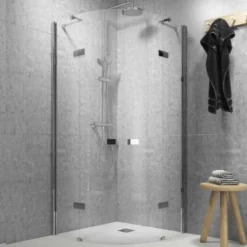 Vodas 8 Stella 800 Frameless Hinge Door Quadrant Shower Enclosure - Silver | Premium Quality