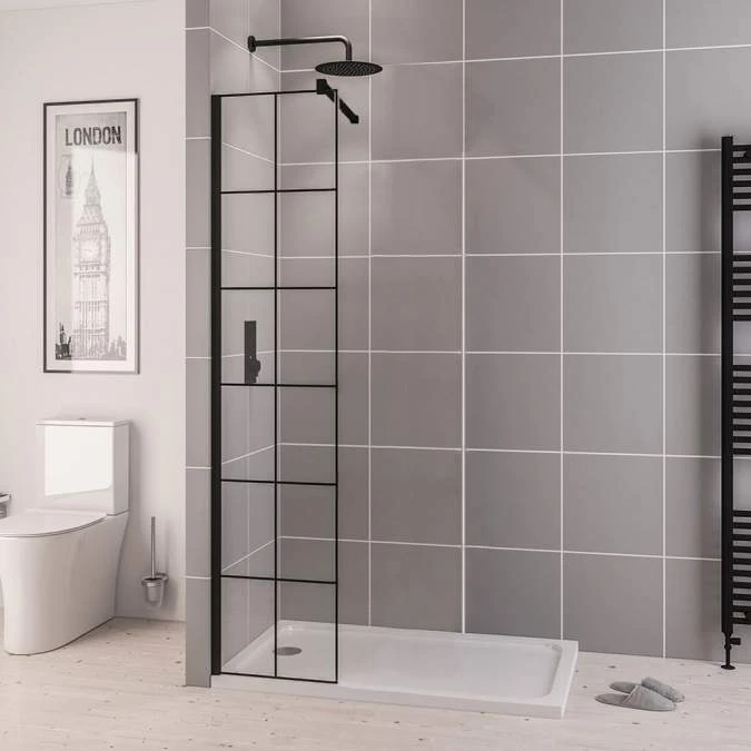 Vantage 2000 Matt Black 700mm Walk In Shower Screen - Eastbrook | Modern Shower Enclosure 5 Vantage 2000 Matt Black 700mm Walk In Shower Screen - Eastbrook | Modern Shower Enclosure - Image 3