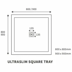 Ultra-Slim 800 X 800mm Square Shower Tray | Modern & Compact Shower Base -Bathroom Sales Shop w800 x 800 Sizes