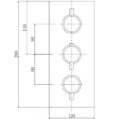 Niagara Equate Round Brushed Brass Triple Concealed Shower Valve | Premium Shower Valve -Bathroom Sales Shop w9313BRS plate sizes