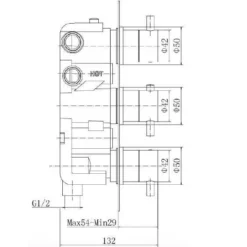 Niagara Equate Round Brushed Brass Triple Concealed Shower Valve | Premium Shower Valve -Bathroom Sales Shop w9313BRS sizes
