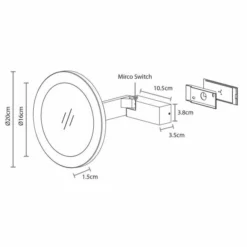 HIB Libra LED Illuminated Magnifying Mirror - 10X Magnification, Adjustable Brightness, Perfect for Bathroom Vanity -Bathroom Sales Shop wLibra Sizes 1