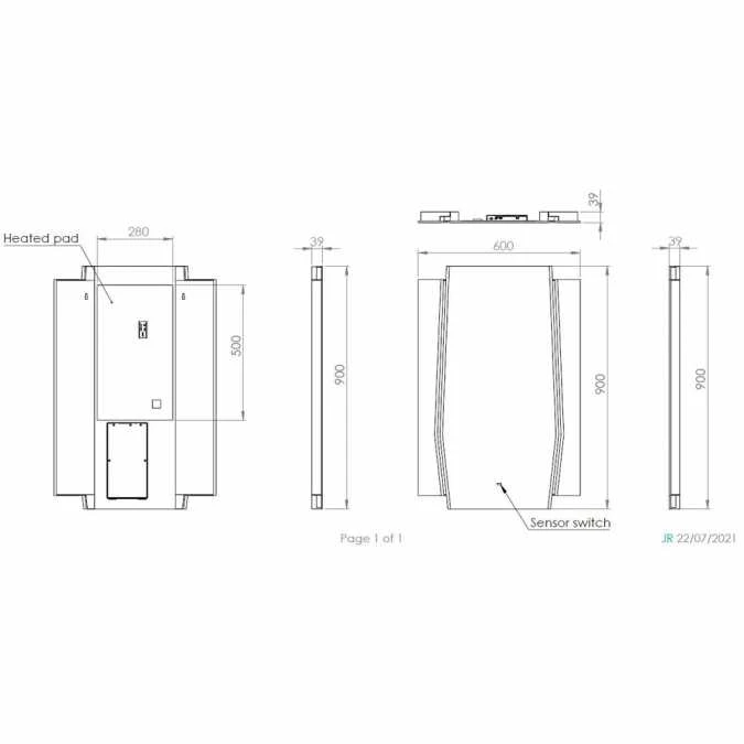 HIB Maxim LED Bathroom Mirror 900 X 600mm | Modern Illuminated Bathroom Mirror | Dimmable & Anti-Fog 6 HIB Maxim LED Bathroom Mirror 900 X 600mm | Modern Illuminated Bathroom Mirror | Dimmable & Anti-Fog - Image 4