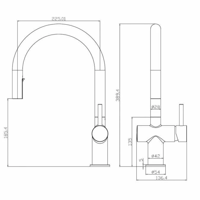 Rievaulx Matt Black Pull Out Kitchen Mixer Tap | Modern Design | High-Quality Finish 9 Rievaulx Matt Black Pull Out Kitchen Mixer Tap | Modern Design | High-Quality Finish - Image 7