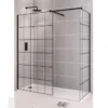 Vantage 2000 Matt Black 1400mm Walk In Shower Screen - Eastbrook | Easy Installation -Bathroom Sales Shop wVantage Black Grid 1