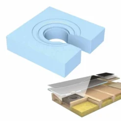 Wedi Fundo Ligno Floor Level Shower Tray - Offset (End) Drain - 1200 x 900mm | Wet Room Kit -Bathroom Sales Shop waste substructure