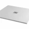 MX Minerals 900 x 900mm Ice White Slate Effect Square Shower Tray - Premium Quality -Bathroom Sales Shop x1a 1