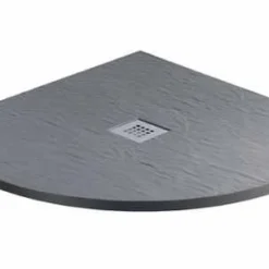 MX Minerals 900 X 900mm Ash Grey Slate Effect Quadrant Shower Tray | Durable & Stylish Design