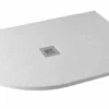 MX Minerals 1200 X 800 LH Ice White Slate Effect Offset Quadrant Shower Tray | High-Quality Shower Tray -Bathroom Sales Shop x2l