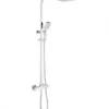 The White Space Square Dual Head Shower Set - Chrome | High-Pressure Rigid Riser Shower Kit -Bathroom Sales Shop yes3c rd new