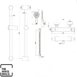 The White Space Bar Valve Shower Slide Rail Kit - Black | Modern Bar Mixer Shower Kit -Bathroom Sales Shop yes7c tech rd 1
