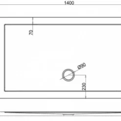 Zamori Anti-Slip Rectangular Shower Tray - 1400 X 900mm - Central Waste - Z1178A 13 Zamori Anti-Slip Rectangular Shower Tray - 1400 X 900mm - Central Waste - Z1178A -Bathroom Sales Shop zamori 1400 900 anti slip shower tray tech drawing