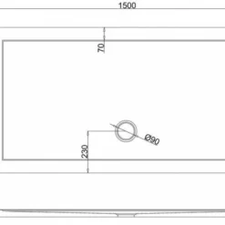 Zamori Anti-Slip Rectangular Shower Tray 1500x800mm with Central Waste - Premium Quality Z1181A 11 Zamori Anti-Slip Rectangular Shower Tray 1500x800mm with Central Waste - Premium Quality Z1181A -Bathroom Sales Shop zamori 1500 800 anti slip shower tray tech drawing