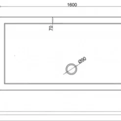 Zamori Anti-Slip Rectangular Shower Tray 1600 x 800mm | Central Waste | Z1231A -Bathroom Sales Shop zamori 1600 800 anti slip shower tray tech drawing