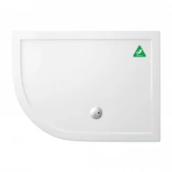 Zamori Anti-Slip Offset Quadrant Shower Tray - 1200 x 900mm - Left Hand - Z1203A