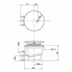 Zamori Anti-Slip Offset Quadrant Shower Tray 1000x800 - Right Hand - Z1200A -Bathroom Sales Shop zamori waste tech drawing 49 1